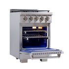 Kucht - 24 po Série KFX-X Cuisinière Pro Style au gaz propane - Acier inoxydable-Brûleur rocket power de 21 000 btu pour un saisissage rapide