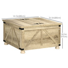 HOMCOM Coffee Table with Flip Top Hidden Storage - Oak-Metal hinges for smooth opening and closing