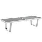 Modway Sauna 5' Stainless Steel Bench - Silver-Polished Stainless Steel