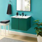 Modway Maybelle 24" Wall-Mount Bathroom Vanity - Green/White-Wall-Mount Design