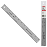 Staples Stainless Steel Ruler - 12"/30cm - Silver-Stainless steel ruler with etched-on imperial and metric rules