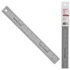 Staples - Règle en acier inoxydable, 12 po/30 cm, Argent-Règle en acier inoxydable avec marquages impériaux et métriques gravés