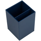 JAM Paper - Pot à crayons en plastique  - bleu marine-Taille : 2 3/4" x 2 3/4" x 3 7/8" | Comprend deux compartiments pour un accès facile et une organisation supplémentaire.