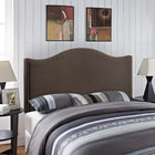Modway Curl Nailhead Upholstered Queen Headboard - Dark Brown-Nail button trim