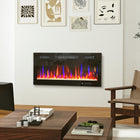 HOMCOM 36" Electric Wall Fireplace with Eco Mode - 1500 W-Offers recessed, wall-mounted, or freestanding options for versatile placement, supportive feet included