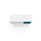 Manhattan Comfort Liberty 42.52" TV Stand, White/Aqua Blue (212BMC63)-Fashionable Splayed Legs made from Solid Wood for Extra Durability.