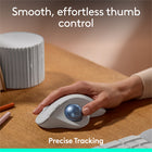 Logitech Ergo M575S Wireless Trackball Mouse - Off-White-25% less muscle strain in your forearm: This wireless ergonomic mouse has been developed with Logi Ergo Lab experts, user-tested and certified by ergonomists for all-day comfort