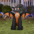 GEMMY Airblown Inflatable Halloween Winged Black/Orange Dragon - 37"-Self-inflates in seconds