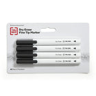 TRU RED Dry Erase Markers - Fine Tip - Black - 4 Pack-Write and erase on whiteboards, glass, and other dry erase surfaces