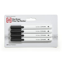 TRU RED Dry Erase Markers - Fine Tip - Black - 4 Pack-Write and erase on whiteboards, glass, and other dry erase surfaces