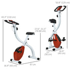 Soozier Foldable Exercise Bike with 8-Level Resistance and Wheels - Red-Adjustable seat height, 70-80cm, accommodates diverse user heights 
