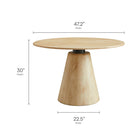 Modway Sabelle 47" Round Wood Dining Table - Natural-Solid Mango Wood
