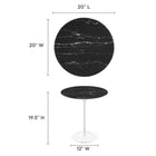 Modway Lippa 20" Round Faux Marble Side Table - White Black-Artificial Marble Tabletop