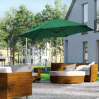 Outsunny 8.5' Offset Patio Umbrella with 360° Rotation - Green-A vented canopy helps it stay stable against the wind