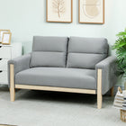 HOMCOM - Canapé 53 po loveseat avec pieds en bois massif - gris-Le cadre haute résistance et les pieds en bois massif supportent en toute sécurité jusqu’à 529 lb/240 kg 