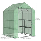Outsunny - Serre de jardin 56 po L x 54 po l x 74 po H avec 8 étagères et housse en PE, vert-Structure en acier solide pour une construction robuste qui reste bien droite  

