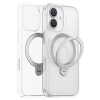 Torras Ostand Q3 Spin Series Case for iPhone 17 - Clear-360° Spin Magnetic Stand. Unlimited stand angles, ultimate 360°convenience. Seamless integration with no bulk on the back