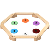 Qaba Kids Wooden Balance Beam for Indoor Outdoor - Multicoloured - Set of 6-An excellent exercise gift, that develops balance skills, and promotes active play and coordination 