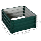Outsunny Raised Garden Bed with Galvanized Steel Frame - 23.5" L x 23.5" W x 12" H - Green - 2 Pack-Galvanized steel material is powder coating for outdoor use 