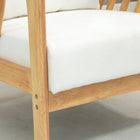 HOMCOM Accent Chair with Cushioned Seat and Back for Bedroom - Cream White-Overall Dimensions: 26.8"W x 29.5"D x 30.7"H (68W x 75D x 78H cm.)
