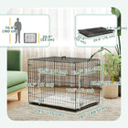 PawHut - Cage pour chien 30 po, cage pour chien en métal pliable avec 2 portes, plateau, coussin-Coussin doux lavable pour plus de confort 