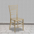 Flash Furniture - Chaise Chiavari empilable de la série HERCULES PREMIUM en résine dorée-Cadre d'une pièce conçu sans utilisation des vis