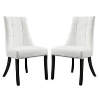 Modway Noblesse Vinyl Dining Chair - White - 2 Pack-Elegant Dining Chair