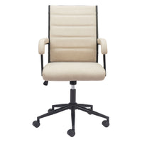 Zuo Auction Office Chair - Beige-Plush and durable faux leather fabric