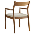 Modway - Solara Bois en tissu Fauteuils de salle à manger Ensemble de 2 - Noyer Tissage de bruyère beige-8