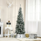 HOMCOM 6' Snow-Flocked Pencil Artifical Christmas Tree - Green-Realistic plastic branches provide a complete and lush look 