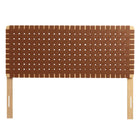 Modway Sparta Weave Vegan Leather Full Headboard with - Natural Brown-Standing Design