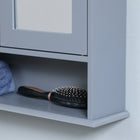 Kleankin Wall Mount Medicine Cabinet with Mirror - Grey-Overall Dimensions: 22" W x 5.1" D x 22.8" H (56 x 13 x 58 cm)