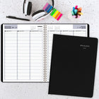 AT-A-GLANCE - Cahier de rendez-vous hebdomadaire 2026 - 11 po H x 8 po l - noir - bilingue-Couverture en similicuir noir