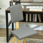 HOMCOM Ergonomic Rocking Wood Kneeling Stool Chair - Grey-Colour: Grey