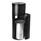 Gritt Commercial Wipes Dispenser with Built-In Trash Can - 26.5 L - Black-Accommodates most standard center-pull pre-moistened wipe refill rolls