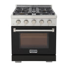 Kucht 30" KFX-X Series Pro Style Natural Gas Range - Stainless Steel/Black-Rocket power burner 21 000 btu for rapid searing