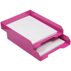 JAM Paper - Plateaux de rangement en papier empilables - Rose - Paquet de 2-Plateaux empilés au format lettre : 9,75 pouces de largeur x 12,5 pouces de longueur x 3,875 pouces de hauteur