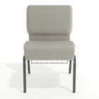 Flash Furniture HERCULES Series 21"W Church Chair in Grey Dot Fabric with Book Rack - Silver Vein Frame-16 Gauge Steel Frame