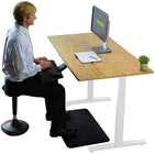 Uncaged Ergonomics 60" Rise Up Electric Height Adjustable Sit Stand Desk - Bamboo/White-Premium finish