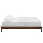 Modway Lodge Wooden Queen-Size Platform Bed Frame - Walnut-Slatted LVL Wood Support System