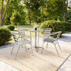 Chaise robuste empilable de restaurant pour intérieur et extérieur en aluminium à usage intensif avec dossier à trois lattes-Quantité de pile: 20