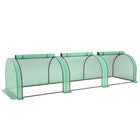 Outsunny - serre tunnel mini 11,5 pi x 3 pi x 2,6 pi en PE avec structure en acier et portes zippées- Serre de jardin avec tubes en acier de haute qualité et couverture en PE  
