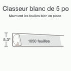 Cardinal® - Reliure XtraLife ClearVue verrouillable à anneaux en D, blanche, 5 po-Anneaux inclinés en D verrouillables à montage arrière avec déclics GelTab peuvent tenir 25 % plus de feuilles que les anneaux ronds standard  