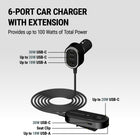 Scosche 100W Multi Port Travel Car Charging Hub - Black-Built-in Smart IC Technology that can intelligently detect your devices to deliver its fastest possible charging speed