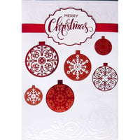 Rosedale Gold General Christmas Greeting Cards/Envelopes - 5-1/2" x 8" - Glittery Ornaments - 6 Pack-Card shop quality greeting cards