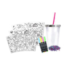 Crayola Creations, Confetti Tumbler-Includes tumbler, 3 design sheets, confetti, 4 Crayola washable gel markers