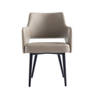 Manhattan Comfort - Chaise de salle à manger moderne Tremont 58 cm en similicuir avec accoudoirs - Taupe-Chaise moderne avec accoudoirs pour salle à manger et usage de travail