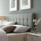Modway - Lily Tissu rembourré Tête de lit complète, Gris-Touffage profond avec des bordures stylées