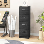 HOMCOM 4-Drawer Letter/A4 Locking Filing Cabinet - Black-Anti-tipping design adds safety
