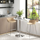 HOMCOM - Table de bar ronde plateau pivotant à 360° et base en acier - blanc-Plateau pivotant à 360° facilitant l'accès aux boissons et aux collations 